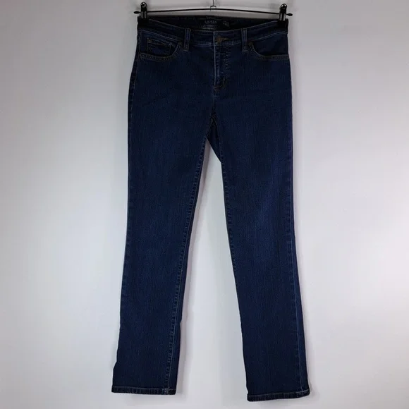 Lauren Ralph Lauren Modern Straight Curvy Blue Jeans Size 4 - Picture 3 of 17